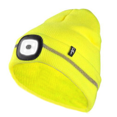 Wintermütze mit LED-Licht und USB-Anschluss - Gelb